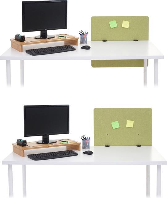 Produktbild Mendler Akustik-Tischtrennwand, Büro-Sichtschutz Schreibtisch Pinnwand, doppelwandig Stoff/Textil - 65x60cm