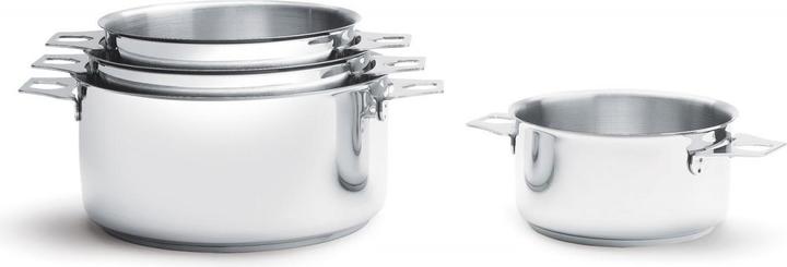 Immagine prodotto de Buyer Tegame Twisty Induction Set di 4 (14 cm, Set di pentole e padelle da cucina, Acciaio inossidabile)