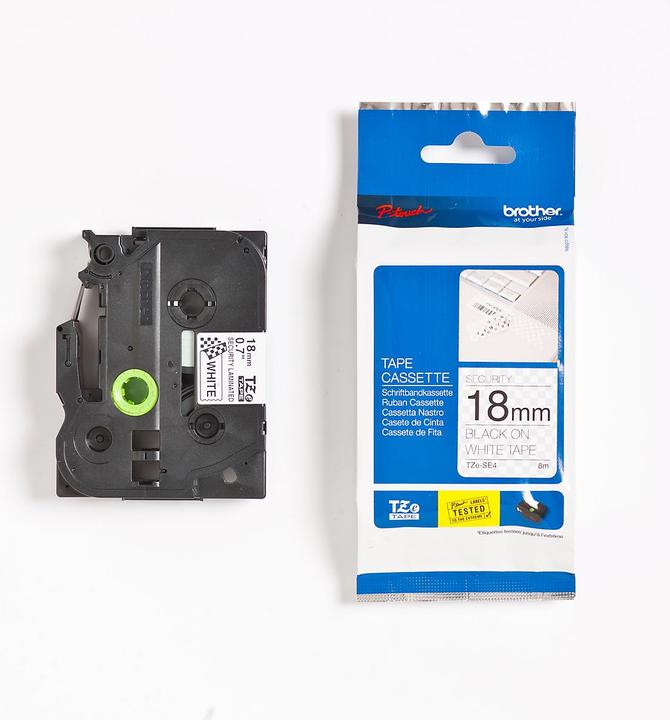 Actual product image Brother TZe-SE4 (1.80 cm, White, Black)