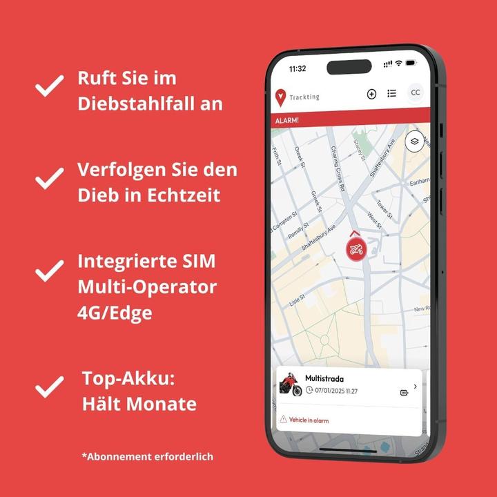 Actual product image Trackting GPS Tracker Anti-Theft Device for Cars and Motorcycles with Built-in SIM No Subscription Fees (Android, iOS)