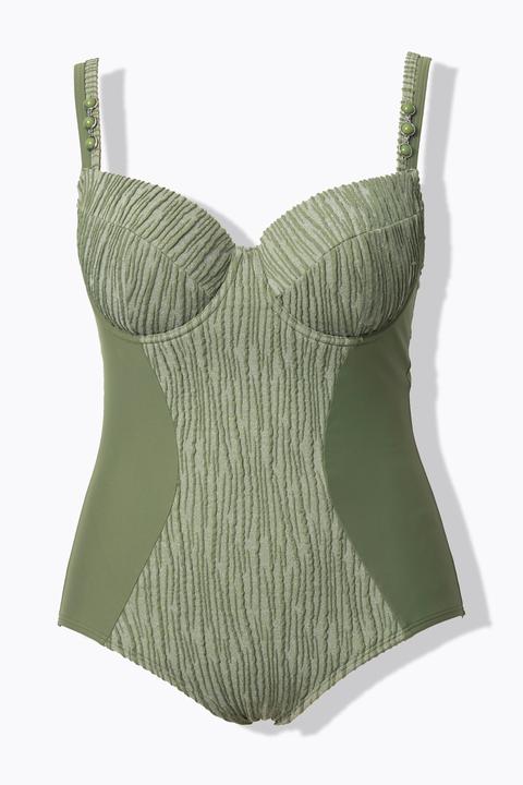 Actual product image Ulla Popken Textured Underwire Swimsuit (48)