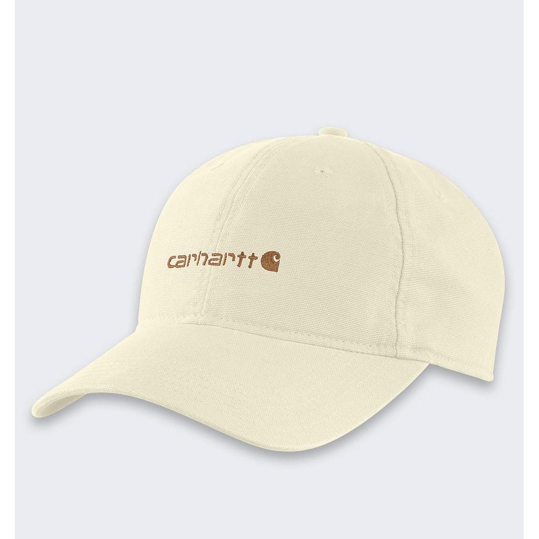 Carhartt, Cappellino, Kappe aus Canvas mit Grafikstickerei in Ecru