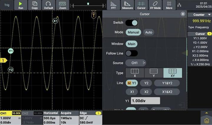 Produktbild Voltcraft DOV1002 Digital-Oszilloskop 100 MHz 2-Kanal 1.25 GSa/s 50 Mpts 12 Bit (CAT II)
