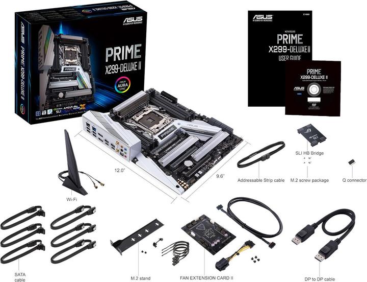 Actual product image ASUS Prime X299-Deluxe II (LGA 2066, Intel X299, ATX)