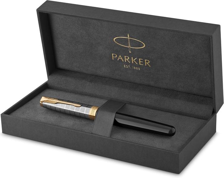 Produktbild Parker Füller Sonnet Premium Metal & G.C. 18K sw F (Black, Gold, Metallic, 1x)