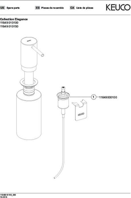 Produktbild Keuco Schaumseifenspender ELEGANCE f EB i WT od WTPlatte H 92mm vc