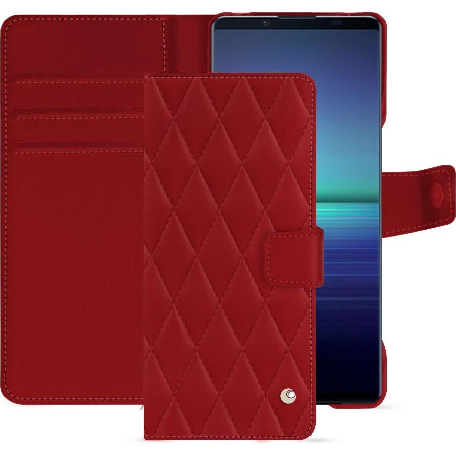 Noreve Lederschutzhülle Sony Xperia 1 V (Sony Xperia 1 V), Smartphone Hülle, Rot