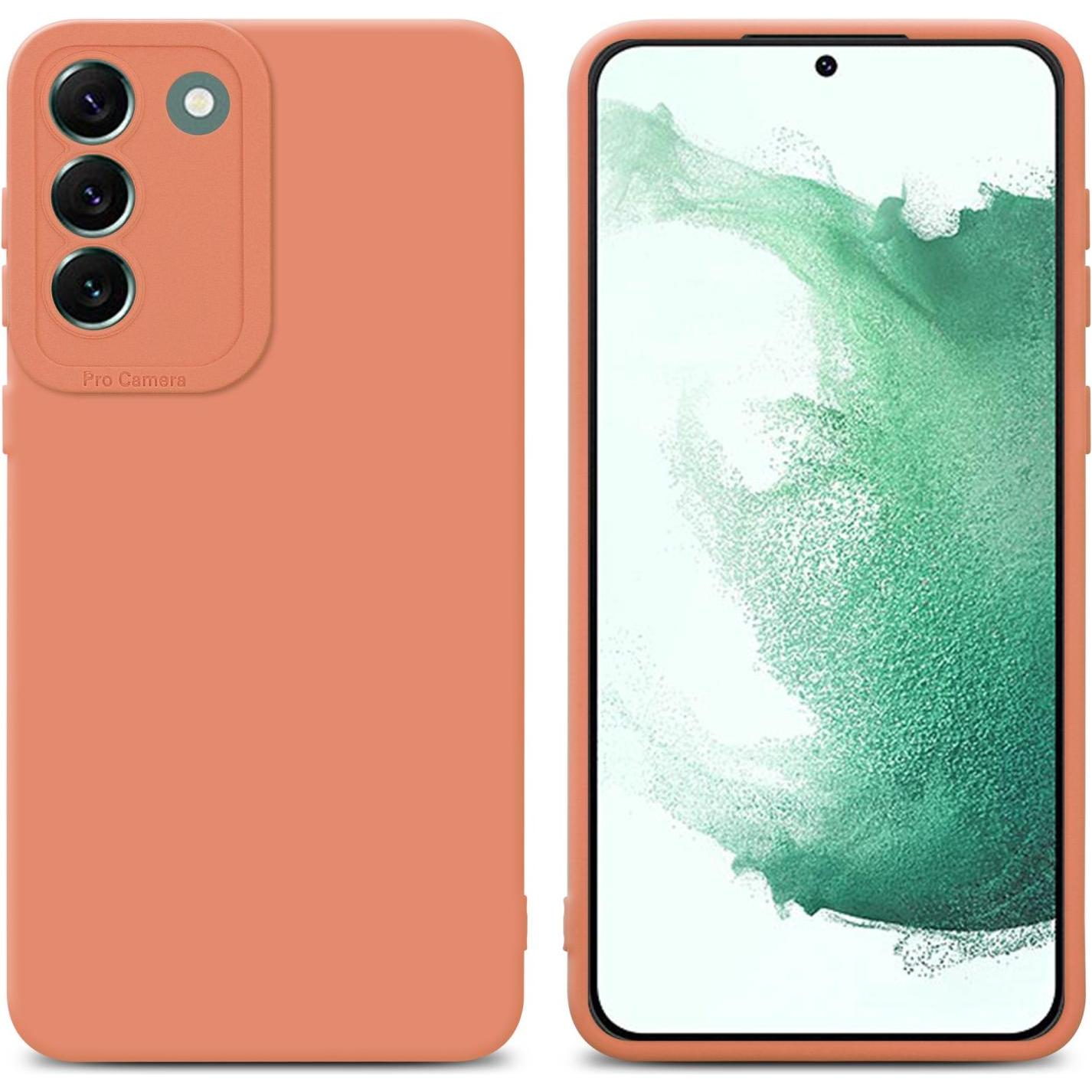Cadorabo Hülle für Samsung Galaxy S22 PLUS im TPU Fluid LM162 Style (Samsung Galaxy S22+), Smartphone Hülle, Orange