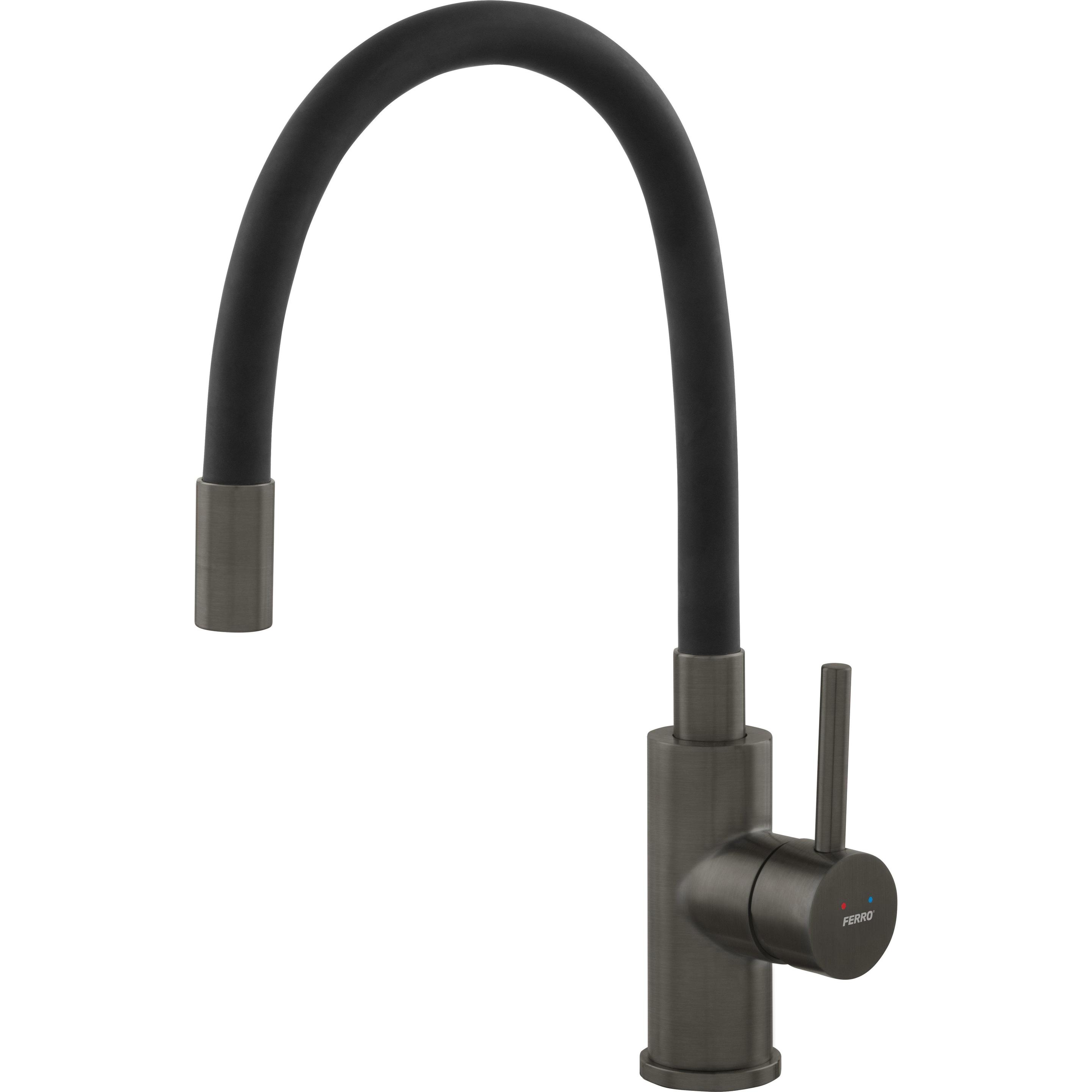 FERRON, Rubinetteria da cucina, Mixer Ferro Zorba, with flexible spout, black