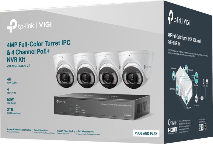 Image du produit TP-Link Kit NVR POE 4 canaux 2To + 4 caméras S445-2,8mm