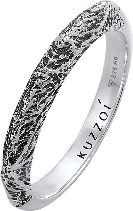Image du produit Kuzzoi Bague Hommes Bandeau Étroit Look Usé 925 Argent (60, Argent 925)