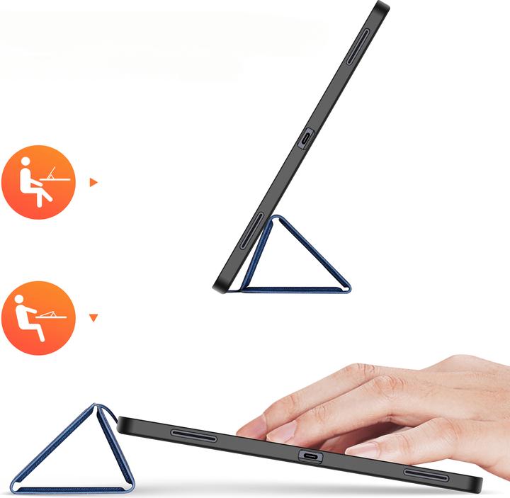 Actual product image Samsung Galaxy Tab S11 Ultra - Ducis Domo Series, stand-up flip case, blue (Samsung Galaxy Tab S11 Ultra)