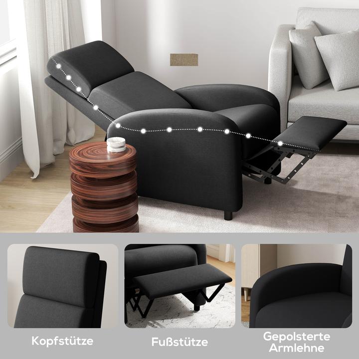 Produktbild Homcom Relaxsessel Polyester, Mehrschichtenplatte Schwarz