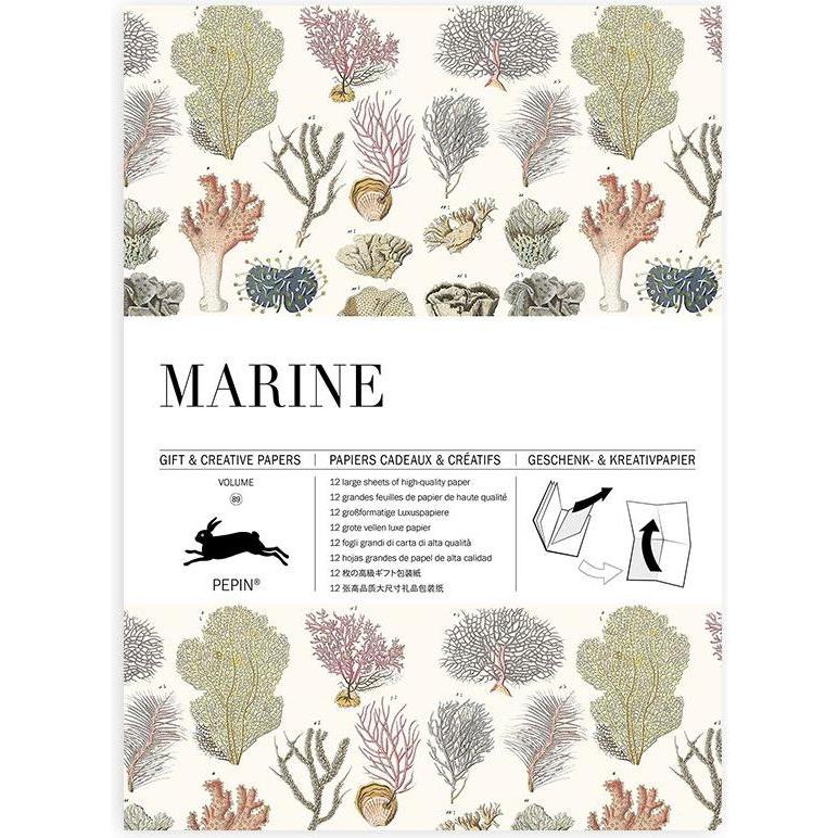 The Pepin Press, Geschenkverpackung, Marine (Geschenkpapier, 12 x)
