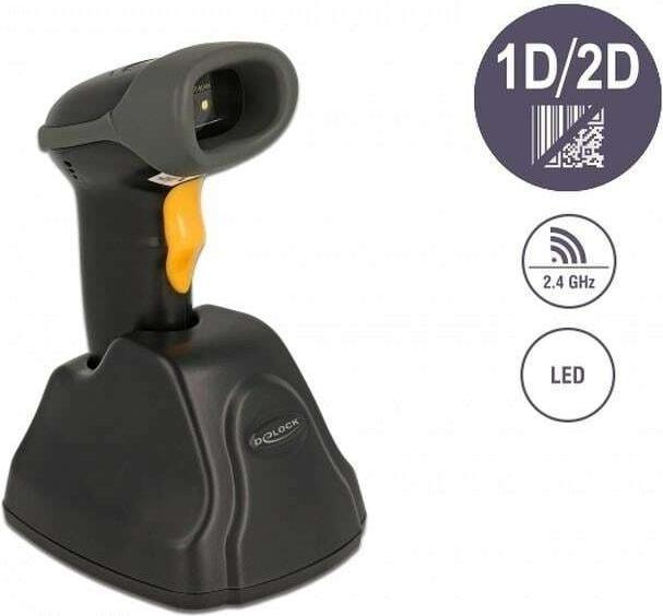 Immagine prodotto Delock Scanner di codici a barre da 2,4 GHz 1D e 2D con stazione di ricarica (Codici a barre 2D, Codici a barre 1D)