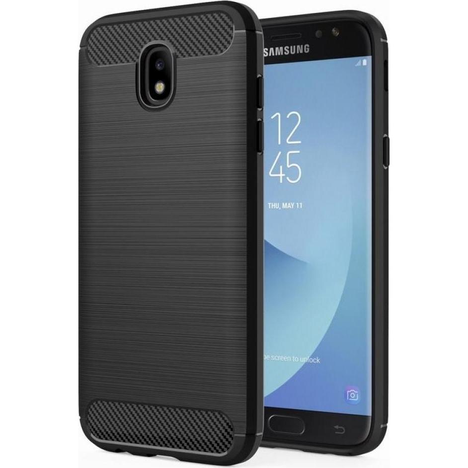 Screenguard Samsung Galaxy J5 2017 Hülle Carbon Brushed Soft TPU (Samsung Galaxy J5 (2017)), Smartphone Hülle, Schwarz