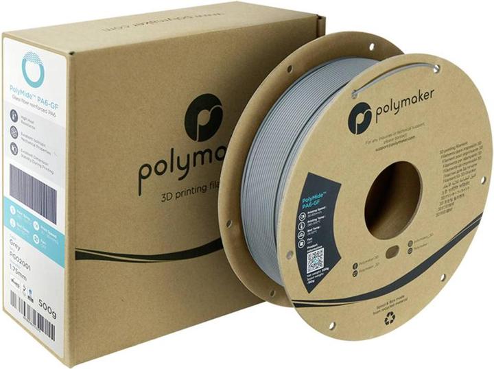 Produktbild Polymaker PolyMide PA6-GF Grey 1.75mm 500g (PA-GF, 1.75 mm, 500 g)
