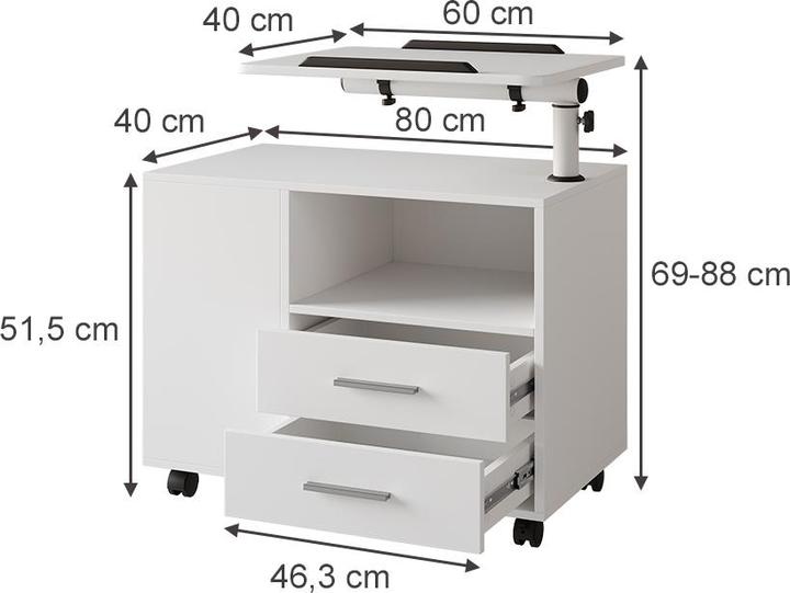 Produktbild Vicco Bora mit verstellbarer Arbeitsfläche (80 x 88 x 40 cm)