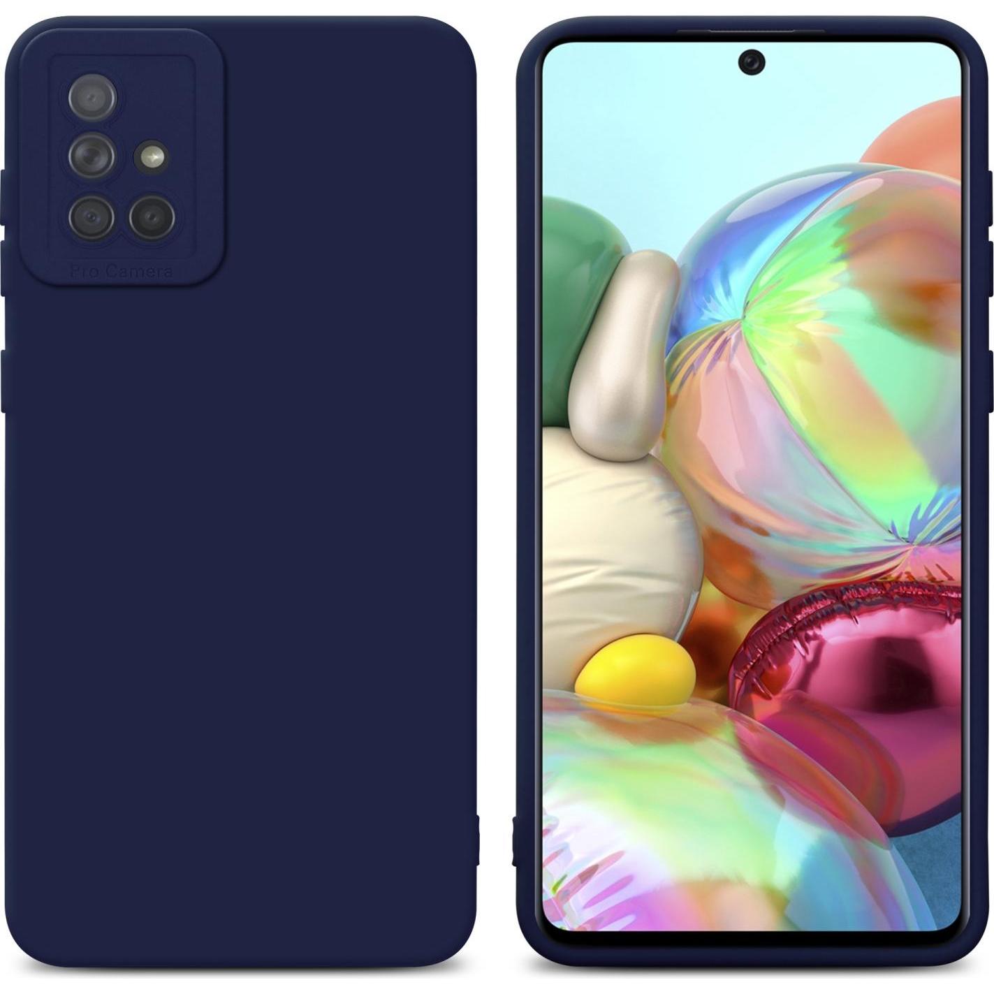 Cadorabo Hülle für Samsung Galaxy A71 4G im TPU Fluid LM162 Style (Samsung Galaxy A71), Smartphone Hülle, Blau