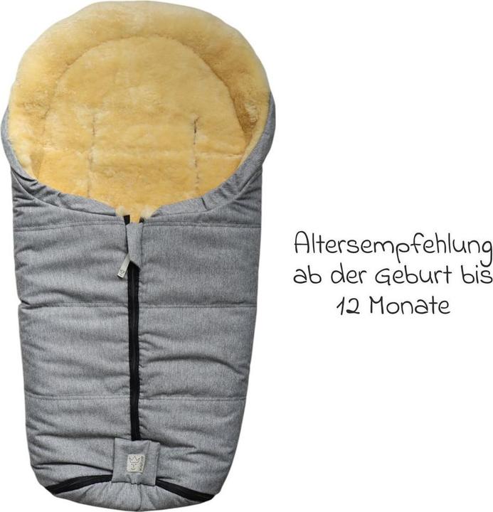 Produktbild Kaiser Baby Kaiser Babyschalen Fusssack aus Lammfell Naadja, light grey melange