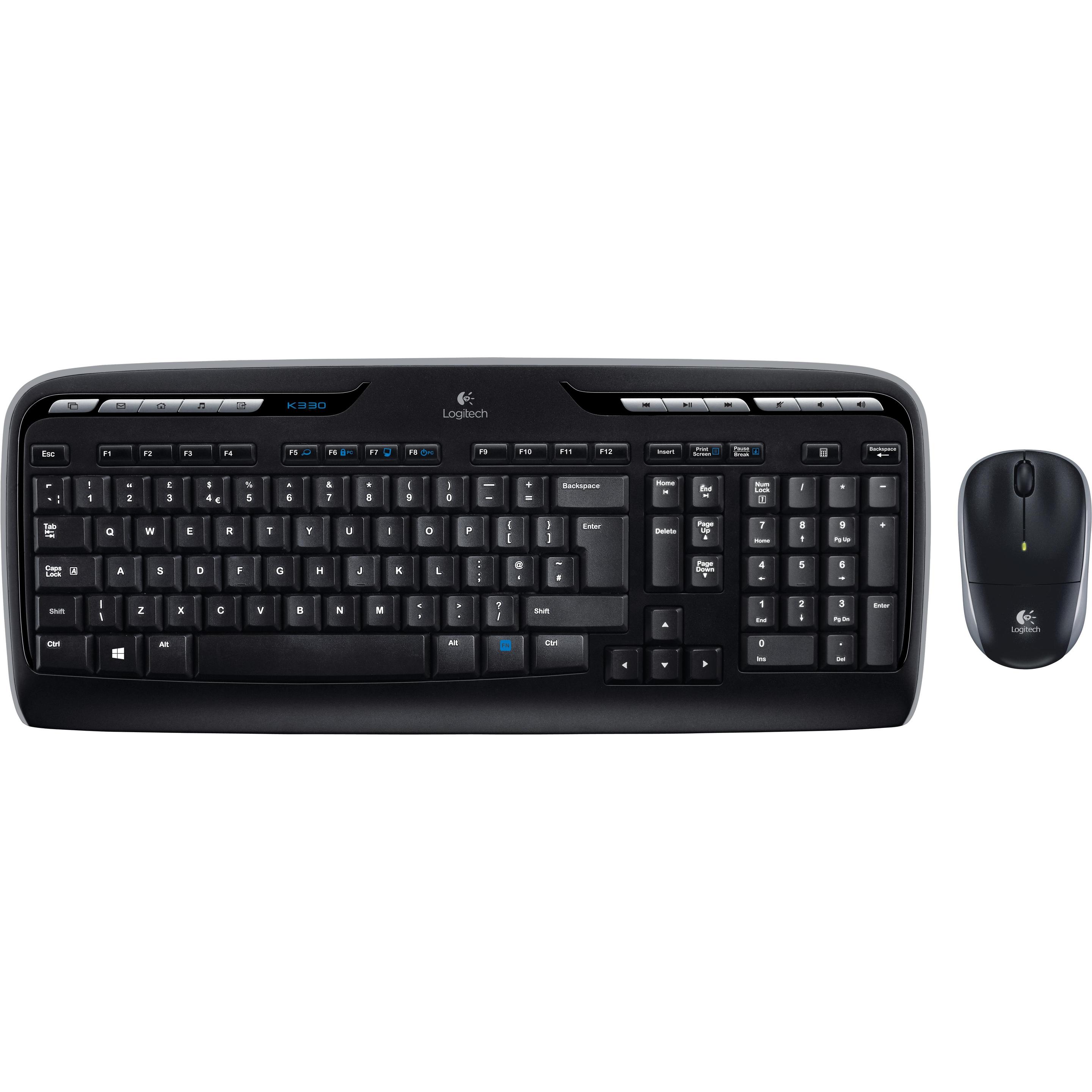 Thumbnail - Logitech MK330 (US, Kabellos), Tastatur, Schwarz