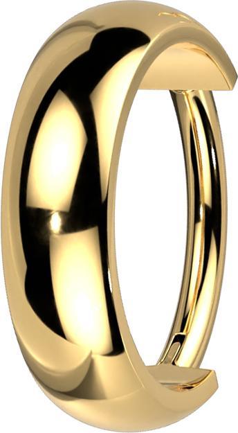 Produktbild Star Piercing Micro Segmentring klappbar vergoldet breit abgerundet (Titan G23, ohne Messing)