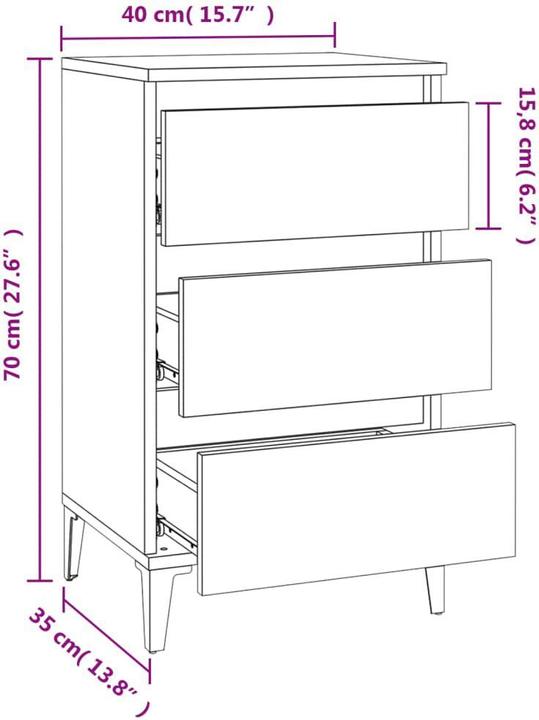 Immagine prodotto vidaXL Nachttisch (40 x 35 x 70 cm)