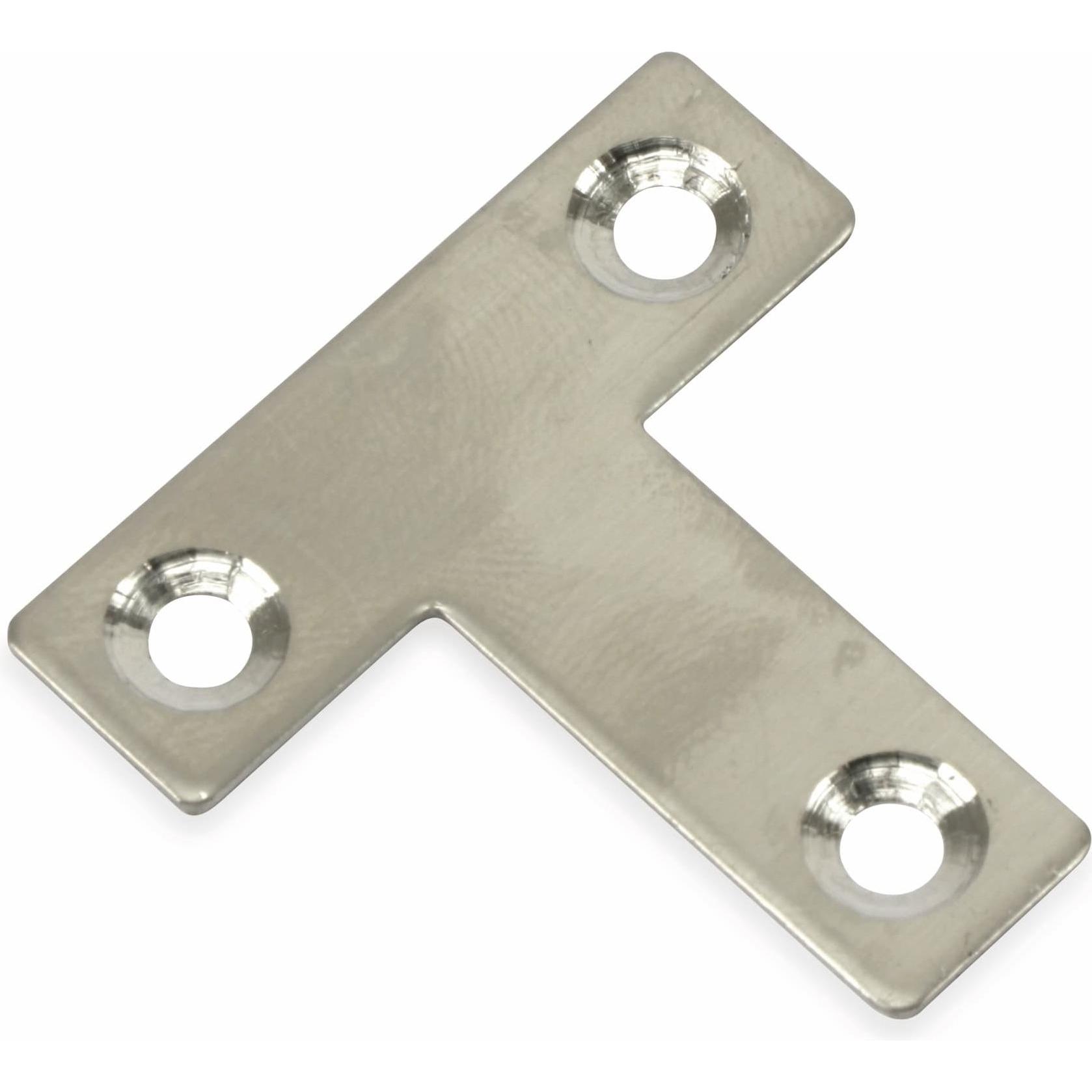 Eneroid, Baubeschläge + Holzverbinder, Verbindungsbleche, T-Winkel, 40x40x12 mm, Edelstahl, 10 Stück (T-Flachwinkel, 10 ...