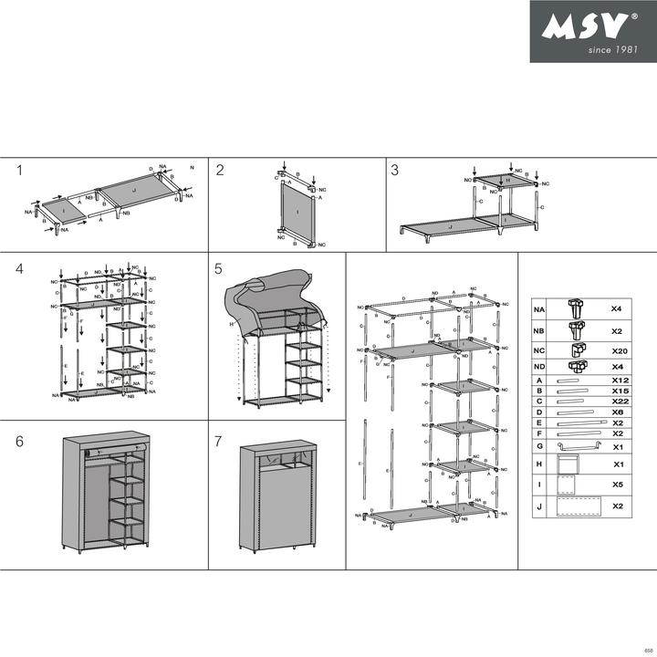 Actual product image MSV PENDERIE 90X45X178 CM TAUPE (90 x 45 x 178 cm)