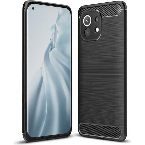 MU Style Carbon Fiber TPU Softcase Series (Xiaomi Mi 11i), Smartphone Hülle, Schwarz