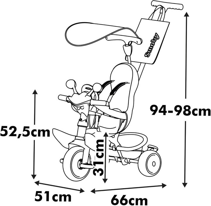 Image du produit Smoby Baby Driver Tricycle Rose
