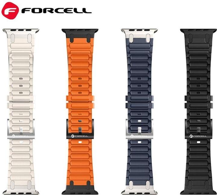 Actual product image Forcell Strap F-DESIGN FA06 silicone strap for APPLE Watch 42 / 44 / 45 / 49 mm orange (Silicone)