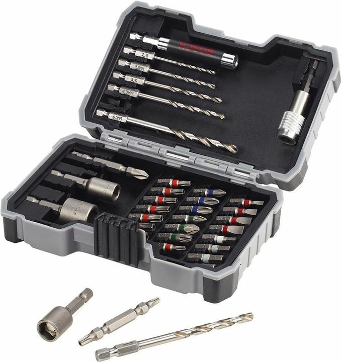 Image du produit Bosch Professional Zubehör Jeu de 35 forets+embouts de vissage, HSS-G, Extra Hard, PH, PZ, SL, H, T (2,5/3,0/3,5/4,0/5,0/6,0 mm, 8/10/13 mm)