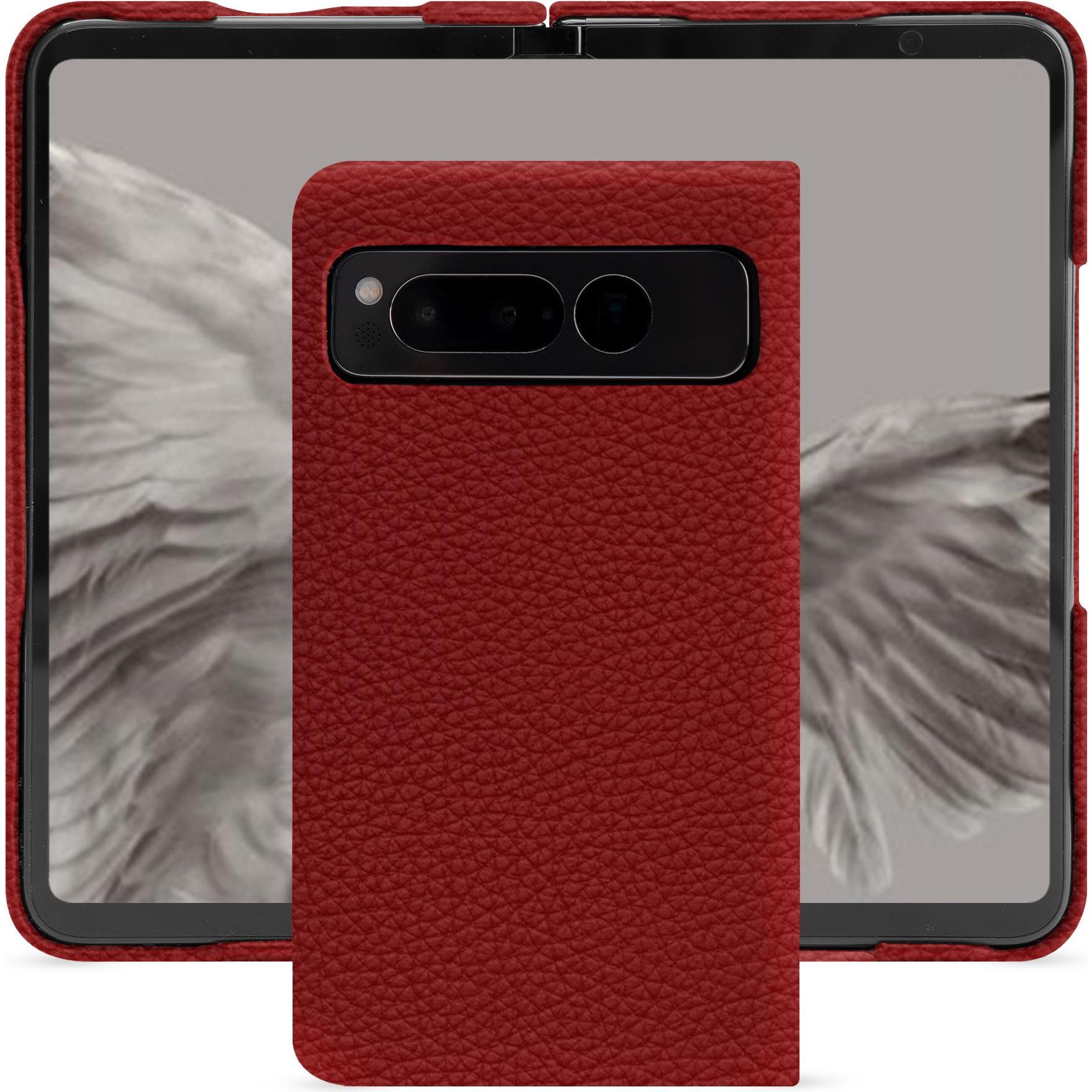 Noreve Lederschutzhülle Google Pixel Fold (Google Pixel Fold), Smartphone Hülle, Rot