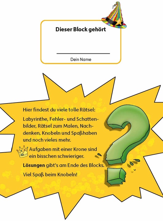 Produktbild Rätselblock ab 4 Jahre (Deutsch, Agnes Spiecker, Mascha Greune, Gisela Specht, Sina Weiss, 2022)
