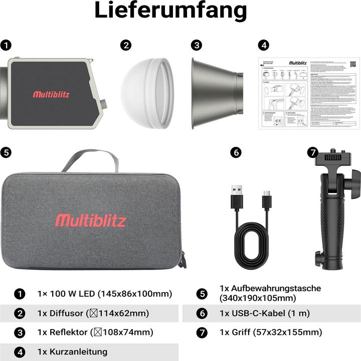 Produktbild Multiblitz MB-PL LED 100B Fotolicht Videolicht Studiolicht Fotostudio Fotolampe (Studioleuchte, Videoleuchte)