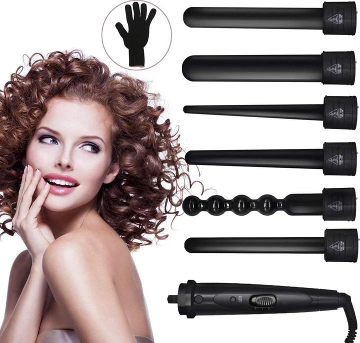 Actual product image Menqang Curling iron 6 in 1 (9 mm, 19 mm, 25 mm, 32 mm)