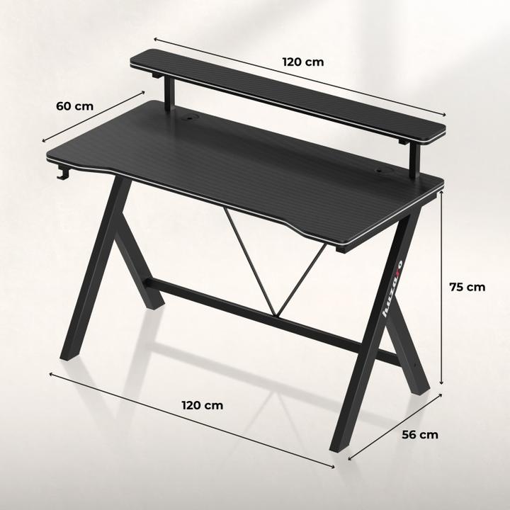 Produktbild Hero Biurko gamingowe Huzaro 1.9 Black