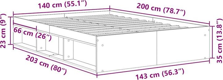 Produktbild vidaXL Bettgestell (140 x 200 cm)