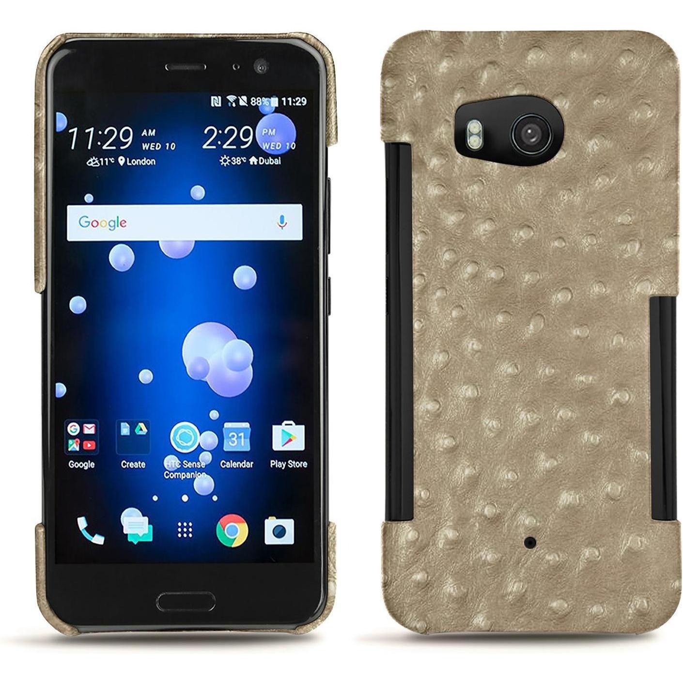 Thumbnail - Noreve Lederschutzhülle (HTC U11), Smartphone Hülle, Beige