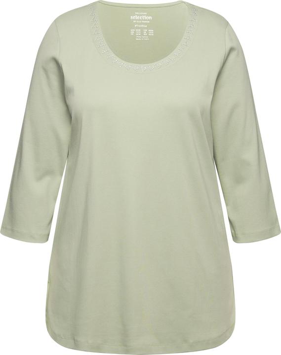 Produktbild Ulla Popken Shirt, A-Linie, verzierter Rundhalsausschnitt, 3/4-Arm (54)
