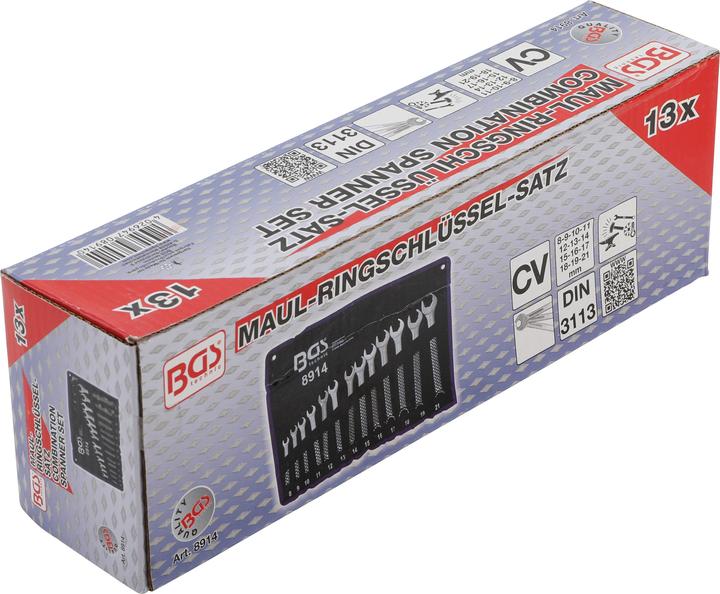 Produktbild BGS Maul-Ringschlüssel-Satz Maulseite mit Ratschenfunktion SW 8 - 21 mm 13-tlg. (19 mm, 12 mm, 14 mm, 16 mm, 10  mm, 21 mm, 18 mm, 17 mm, 11 mm, 15 mm, 8 mm, 9 mm, 13 mm, 20 mm)