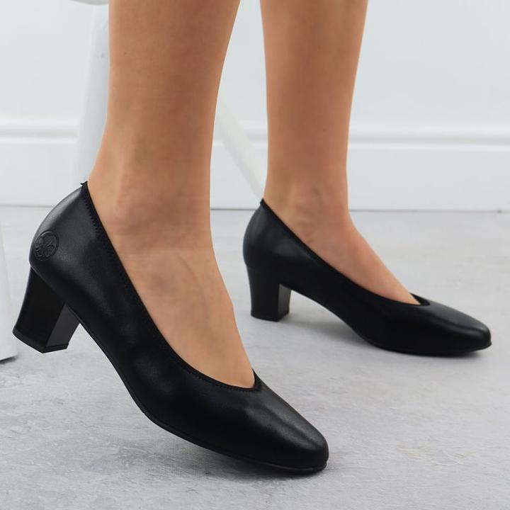 Produktbild Rieker Schwarze Damen-Pumps aus Leder mit niedrigem Absatz (39)
