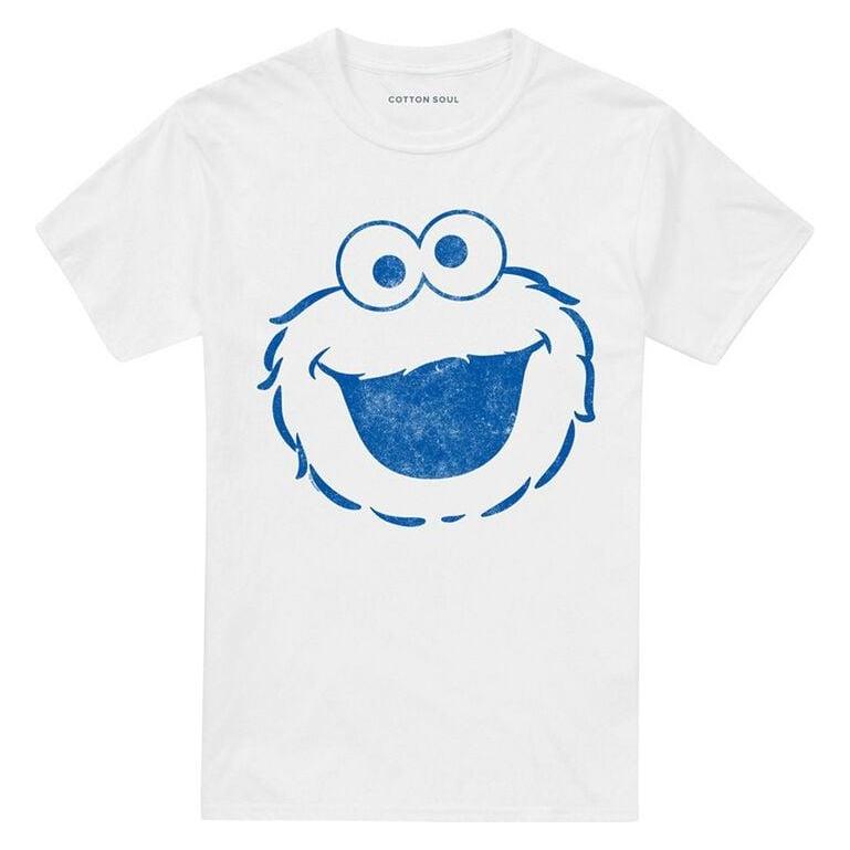 Sesame Street, Herren, Shirts, Krümelmonster, Weiss, (Xl)