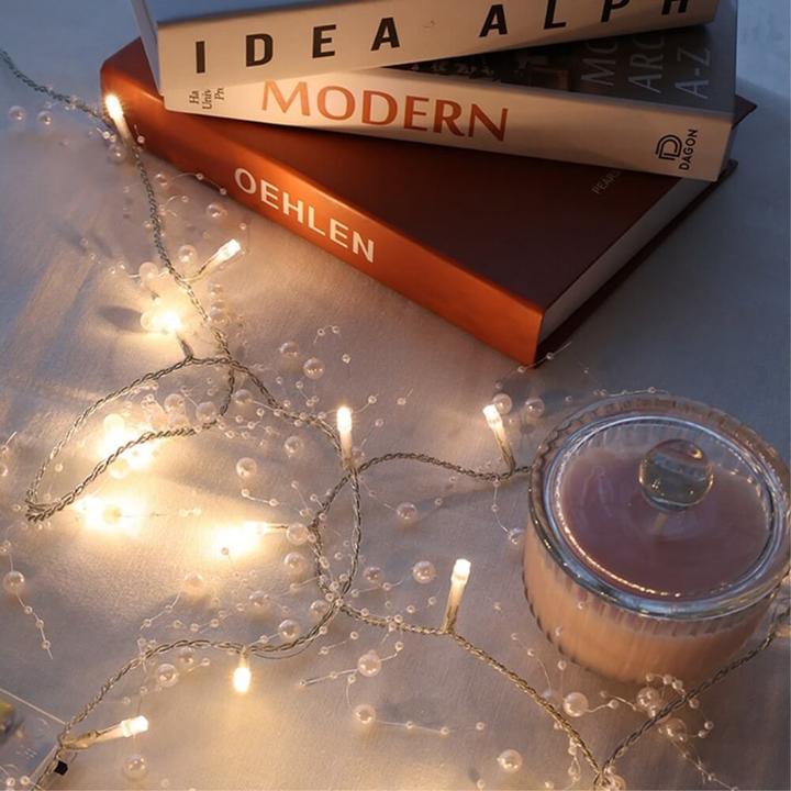 Image du produit Cover-Discount Guirlande lumineuse de Noël LED avec perles artificielles (3 m)