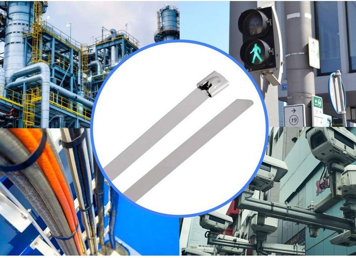 Produktbild Tru Components TC-12656540 Stahlkabelbinder 840 mm 7.9 mm AISI 304 100 St. (Metallkabelbinder, 840 mm, 100 Stk.)