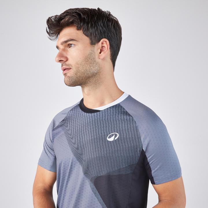 Immagine prodotto Kuikma Herren Padel T-Shirt technisch - 900 grau/schwarz (XL)