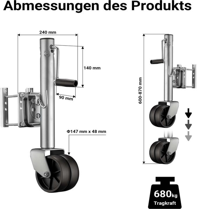 Produktbild Wiltec Doppelstützrad