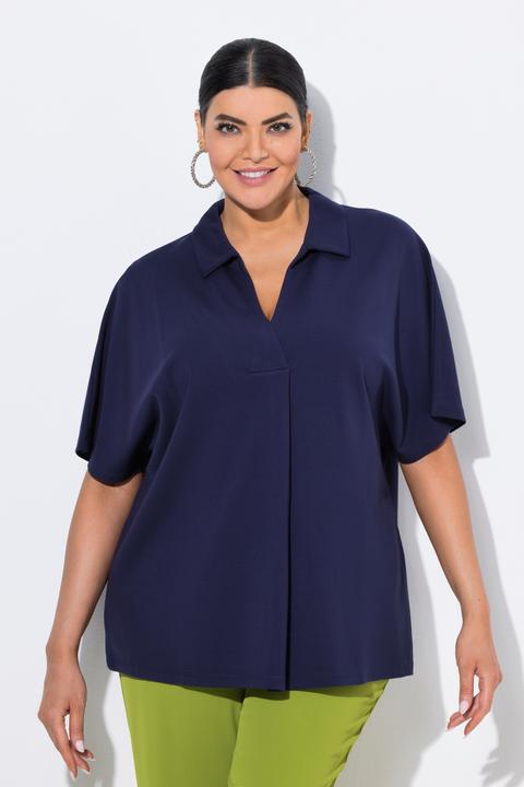 Actual product image Ulla Popken Oversized Collared Short Sleeve Sweatshirt (50, 52)