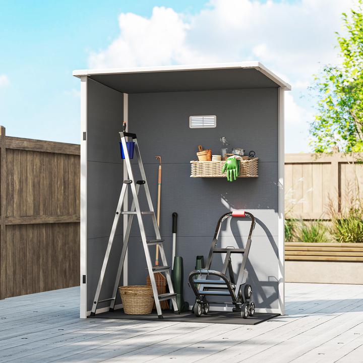 Actual product image Outsunny Gerätehaus Kunststoff, Aluminiumlegierung Grau